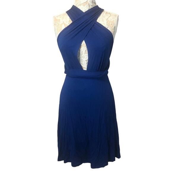 Kenneth Cole Multi-way Convertible Wrap Beach Dress blue size small - Picture 3 of 12